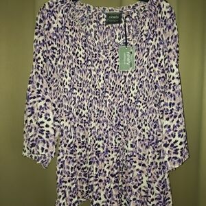 Ninety Purple Animal Print Blouse